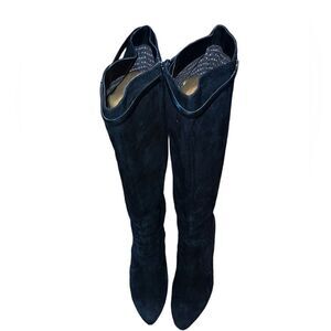 Tahari Black Suede Tall Boots Size 9 1/2 M